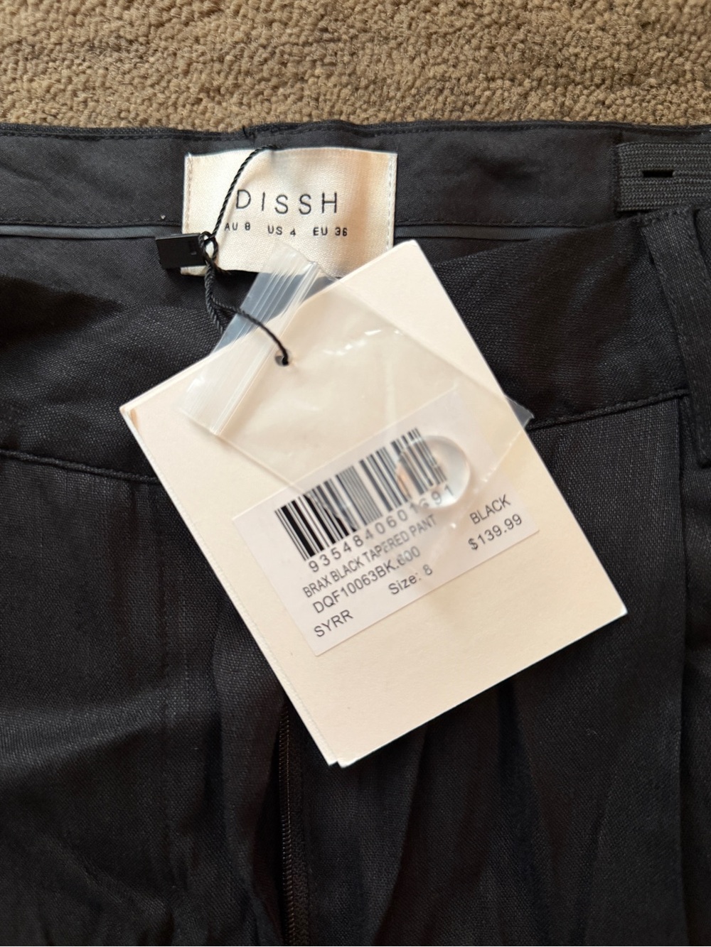 DISSH BlackDress Pants - Sleek Tapered Fit